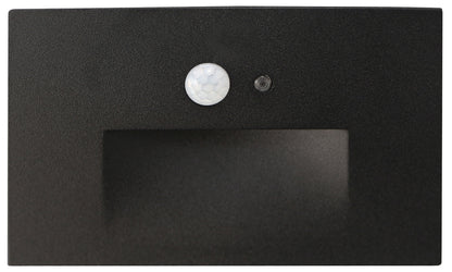 Product Display Visual of the SKU: LSD03-3K-BK for Marketing of theLotus LED Step Light Horizontal with Motion Sensor & Photocell | LSD03-3K