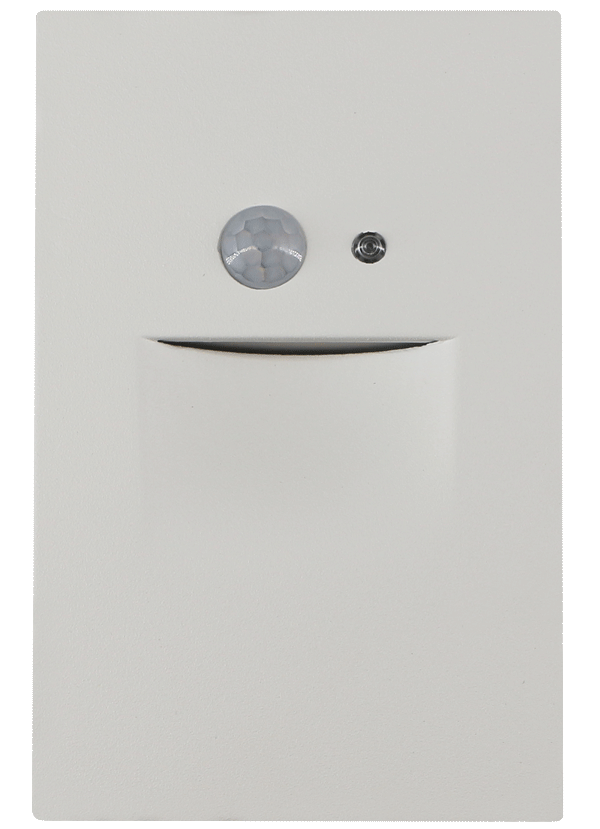 Product Display Visual of the SKU: LSD04-3K-WH for Marketing of theLotus LED Step Light Vertical with Motion Sensor & Photocell | LSD04