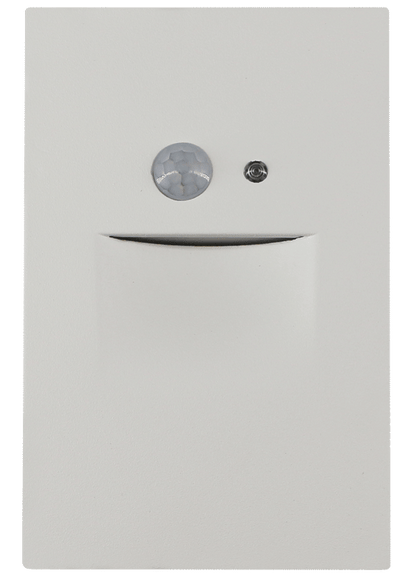 Product Display Visual of the SKU: LSD04-3K-WH for Marketing of theLotus LED Step Light Vertical with Motion Sensor & Photocell | LSD04