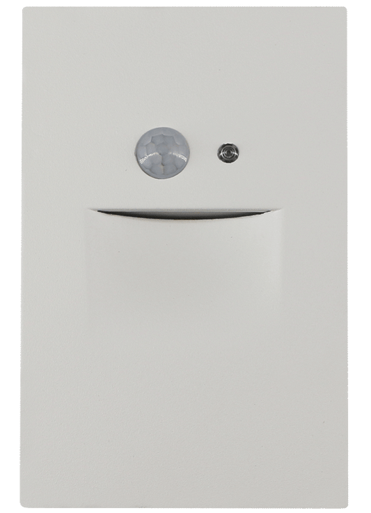 Product Display Visual of the SKU: LSD04-3K-WH for Marketing of theLotus LED Step Light Vertical with Motion Sensor & Photocell | LSD04