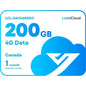 Luminys LCL-DATA200GC LumiCloud 4G Data 200GB Canada: 30 Day Data Plan for Canadian security dealers at SimplyControlled.ca