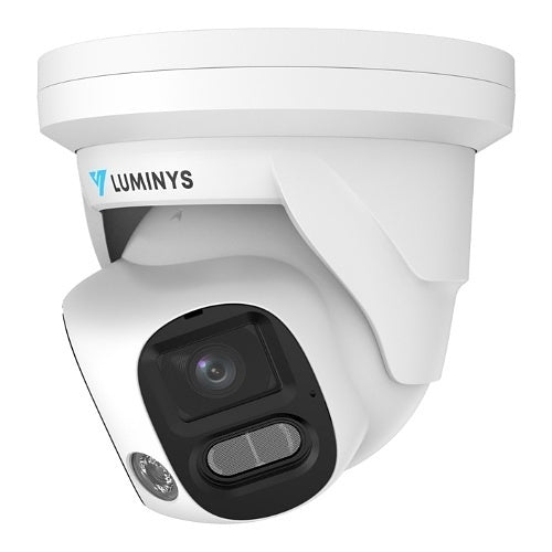 Luminys N5P-8DA2 N5-D 2 x 4MP LumiDeterrent IP Turret 2.8 mm, 180º Stitched IR White-lights for Canadian security dealers at SimplyControlled.ca