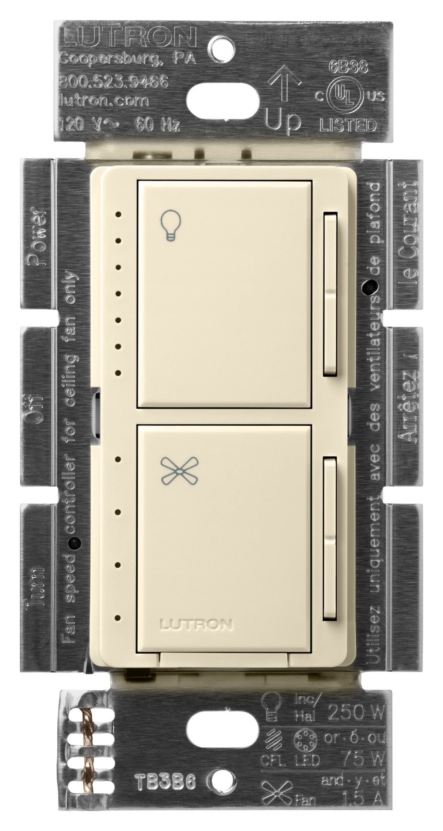 Lutron Maestro Dual Control - LED+ Dimmer & 4-Speed Fan | MACL-LFQ