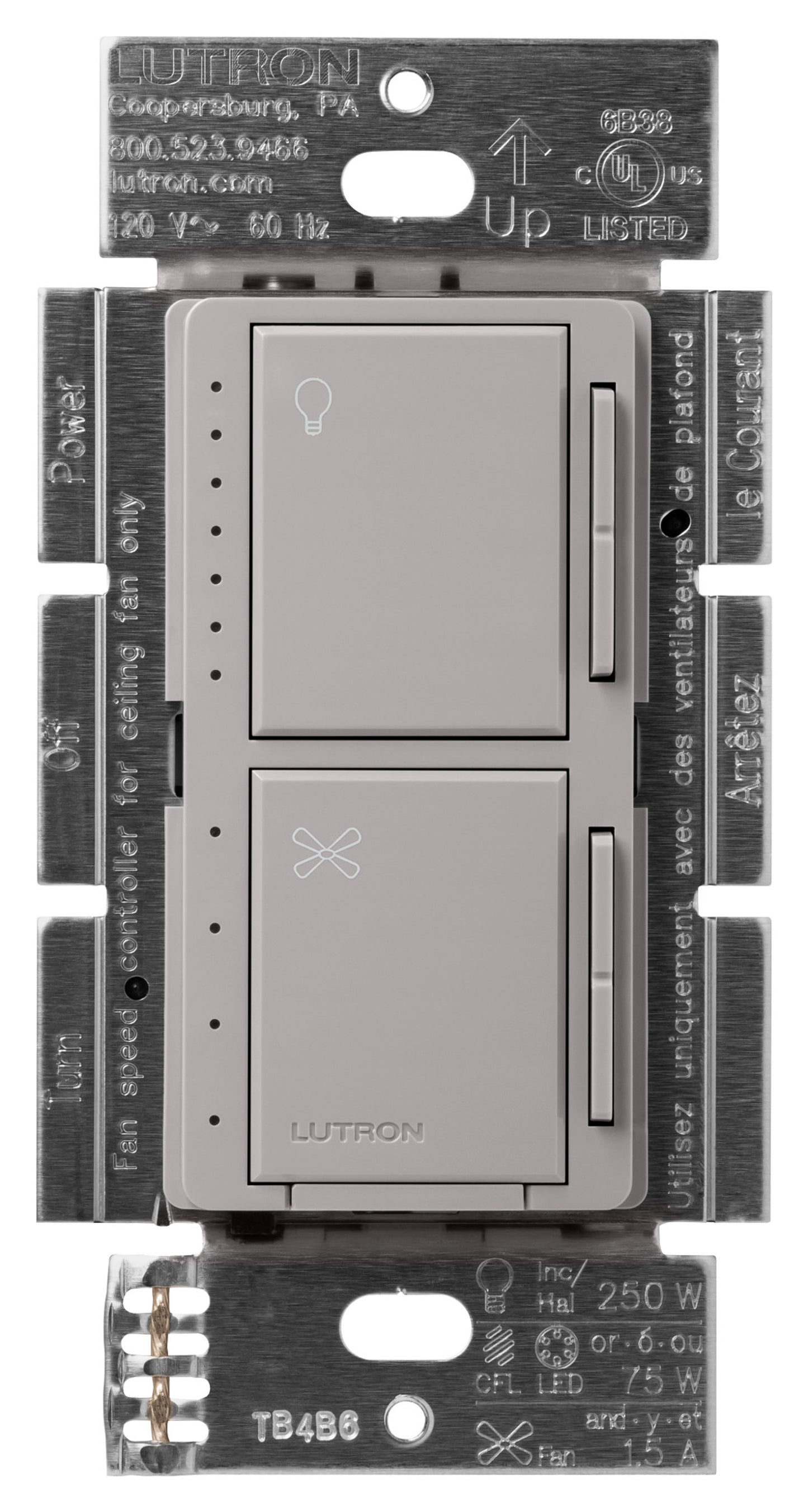 Lutron Maestro Dual Control - LED+ Dimmer & 4-Speed Fan | MACL-LFQ
