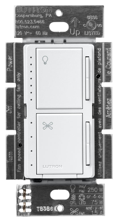 Lutron Maestro Dual Control - LED+ Dimmer & 4-Speed Fan | MACL-LFQ