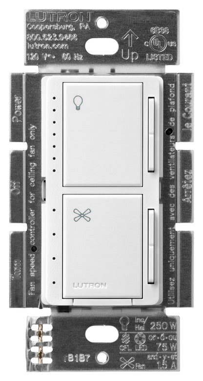 Lutron Maestro Dual Control - LED+ Dimmer & 4-Speed Fan | MACL-LFQ
