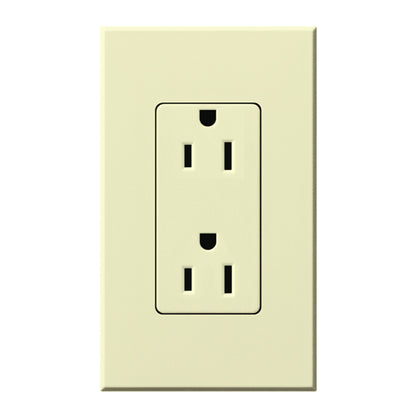 Lutron Nova T Architectural 15A Tamper-Resistant Duplex Receptacle (Wall Plate Included) | NTR-15-TR