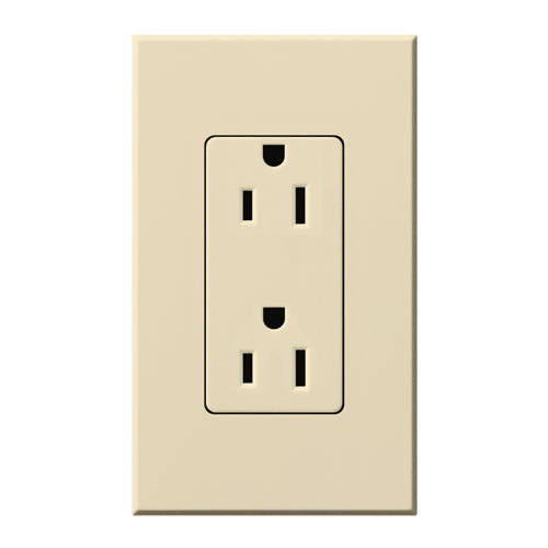 Lutron Nova T Architectural 15A Tamper-Resistant Duplex Receptacle (Wall Plate Included) | NTR-15-TR