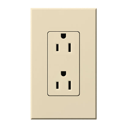 Lutron Nova T Architectural 15A Tamper-Resistant Duplex Receptacle (Wall Plate Included) | NTR-15-TR