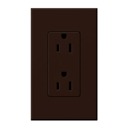 Lutron Nova T Architectural 15A Tamper-Resistant Duplex Receptacle (Wall Plate Included) | NTR-15-TR