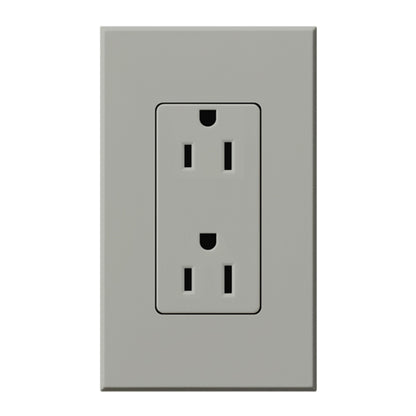 Lutron Nova T Architectural 15A Tamper-Resistant Duplex Receptacle (Wall Plate Included) | NTR-15-TR