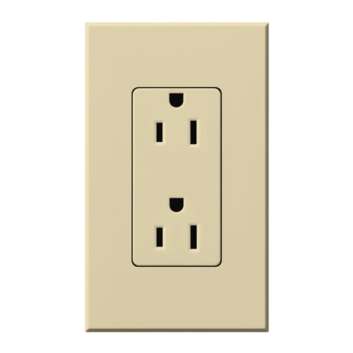 Lutron Nova T Architectural 15A Tamper-Resistant Duplex Receptacle (Wall Plate Included) | NTR-15-TR