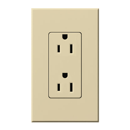 Lutron Nova T Architectural 15A Tamper-Resistant Duplex Receptacle (Wall Plate Included) | NTR-15-TR