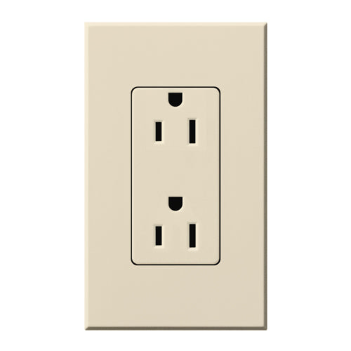 Lutron Nova T Architectural 15A Tamper-Resistant Duplex Receptacle (Wall Plate Included) | NTR-15-TR