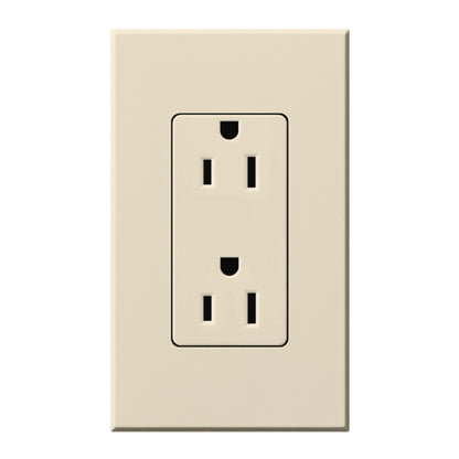 Lutron Nova T Architectural 15A Tamper-Resistant Duplex Receptacle (Wall Plate Included) | NTR-15-TR