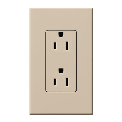 Lutron Nova T Architectural 15A Tamper-Resistant Duplex Receptacle (Wall Plate Included) | NTR-15-TR