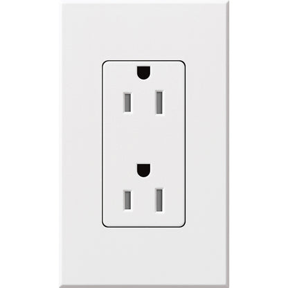 Lutron Nova T Architectural 15A Tamper-Resistant Duplex Receptacle (Wall Plate Included) | NTR-15-TR
