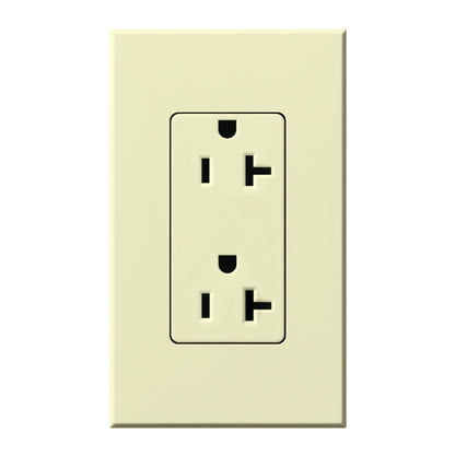 Lutron Nova T Architectural 20A Tamper-Resistant Duplex Receptacle (Wall Plate Included) | NTR-20-TR