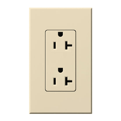 Lutron Nova T Architectural 20A Tamper-Resistant Duplex Receptacle (Wall Plate Included) | NTR-20-TR