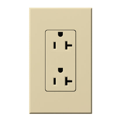 Lutron Nova T Architectural 20A Tamper-Resistant Duplex Receptacle (Wall Plate Included) | NTR-20-TR