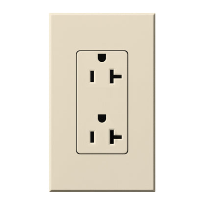 Lutron Nova T Architectural 20A Tamper-Resistant Duplex Receptacle (Wall Plate Included) | NTR-20-TR