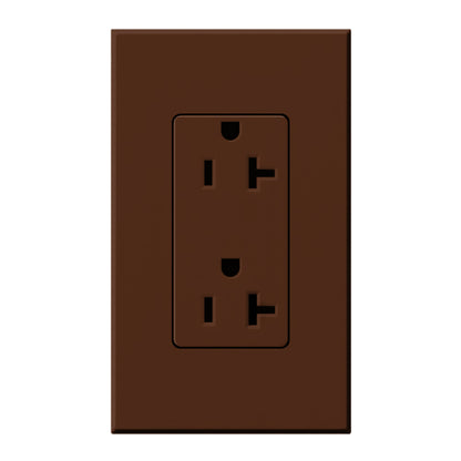 Lutron Nova T Architectural 20A Tamper-Resistant Duplex Receptacle (Wall Plate Included) | NTR-20-TR