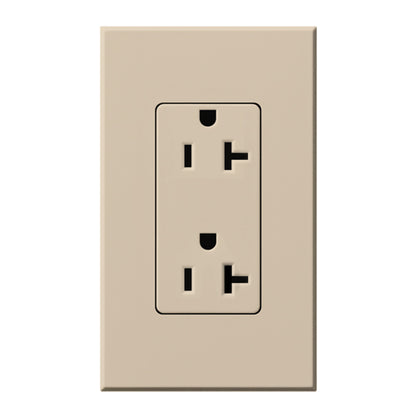 Lutron Nova T Architectural 20A Tamper-Resistant Duplex Receptacle (Wall Plate Included) | NTR-20-TR
