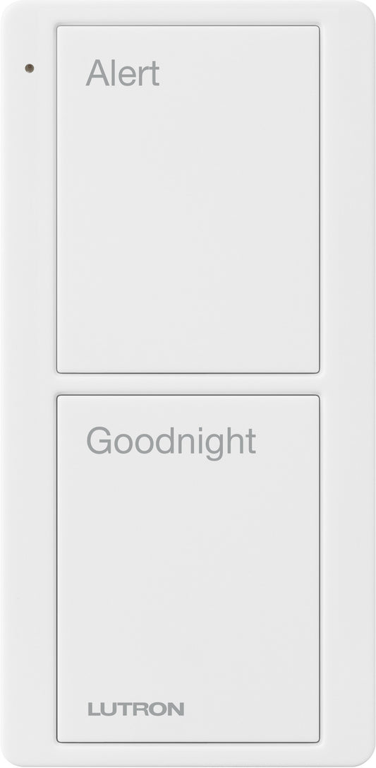 Product Display Visual of the SKU: PJ2-2B-GWH-P02 for Marketing of theLutron Pico 2 Button Scene Keypad (Bedside Text) | PJ2-2B-GXX-P02