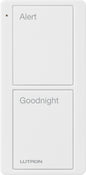 Product Display Visual of the SKU: PJ2-2B-GWH-P02 for Marketing of theLutron Pico 2 Button Scene Keypad (Bedside Text) | PJ2-2B-GXX-P02