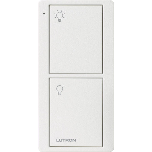 Lutron 2-Button Pico Smart Remote, with Light Icons, PJ2-2B-TSW-L01, Snow White