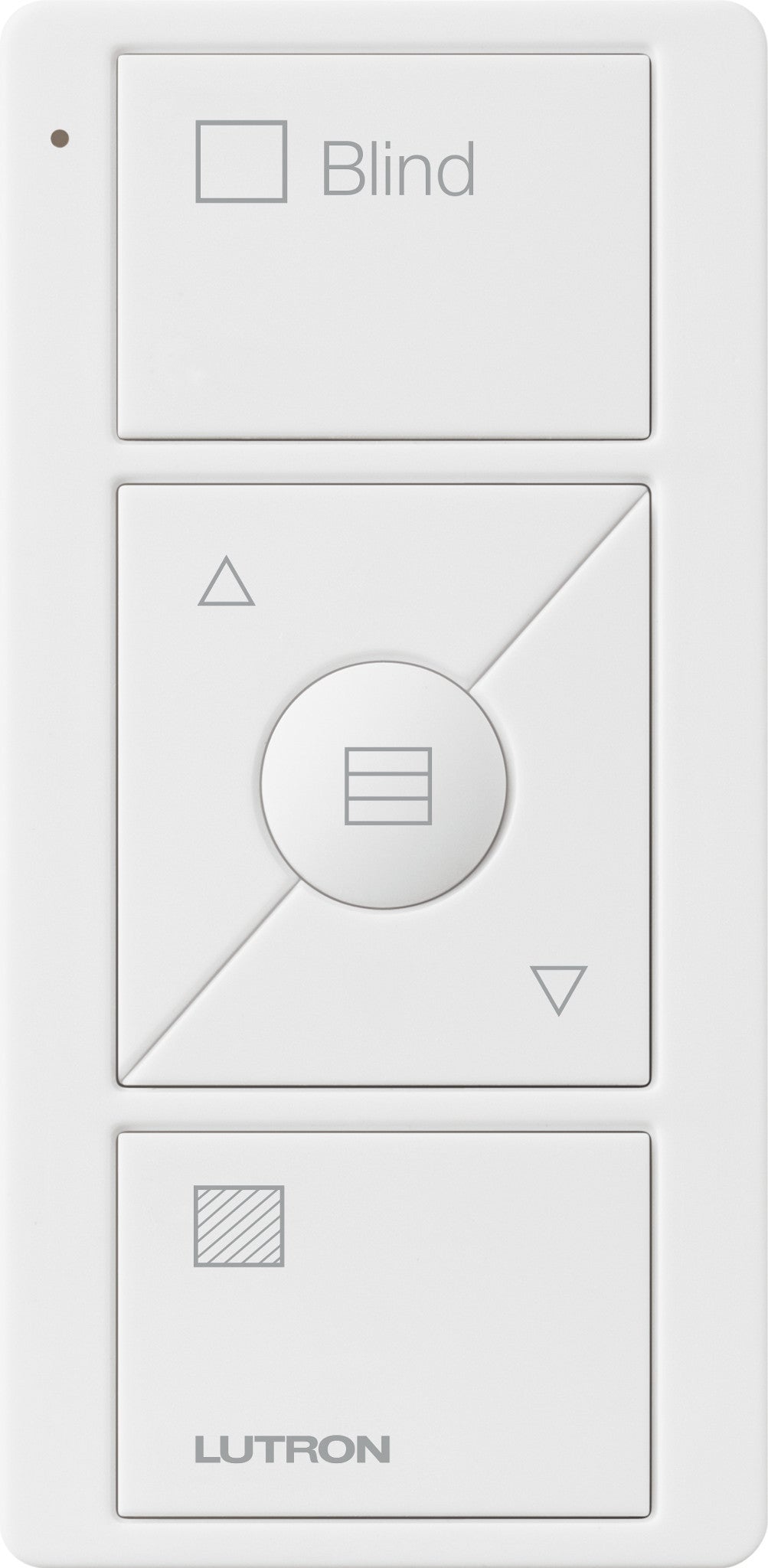 Lutron Pico Wireless Control 3-button with Raise/Lower, for Shades (Horizontal Sheer Icon + Blind Text) | PJ2-3BRL-GXX-S09