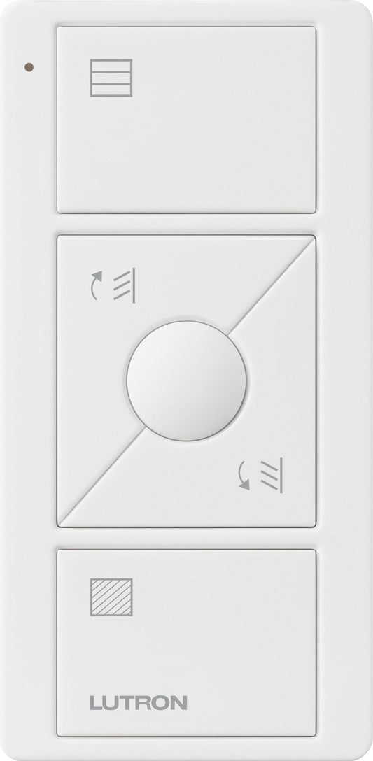 Product Marketing Image of Simply Secured SKU: PJ2-3BRL-WH-S10 by Vendor Lutron Product Lutron Original 3-Button Pico Smart Remote with Raise/Lower and Preset, with Tilt Blind Icons | PJ2-3BRL-GXX-S10