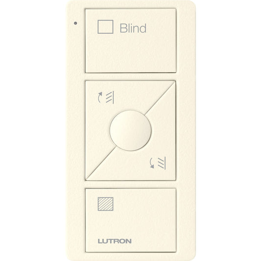 Lutron 3-Button with Raise/Lower and Preset, Pico Smart Remote, with Shade Icons and Text ("Blind") - Biscuit