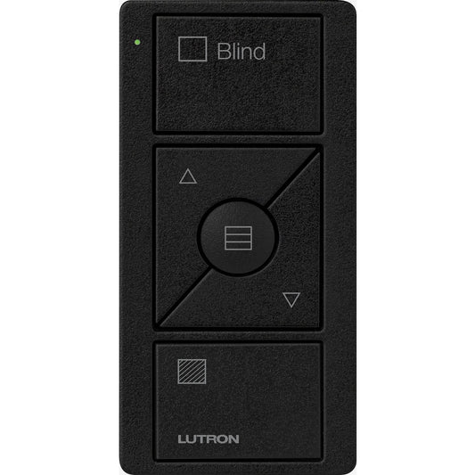Lutron 3-Button with Raise/Lower and Preset, Pico Smart Remote, with Shade Icons and Text ("Blind") for Horizontal Sheer Blinds - Midnight