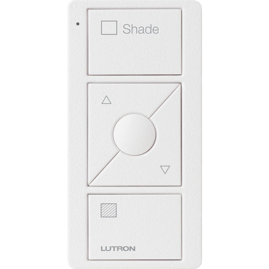 Lutron 3-Button with Raise/Lower and Preset, Pico Smart Remote, with Shade Icons and Text ("Shade") - Biscuit