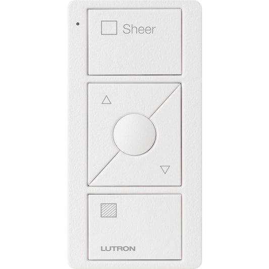 Lutron 3-Button with Raise/Lower and Preset, Pico Smart Remote, with Shade Icons and Text ("Sheer") - Biscuit