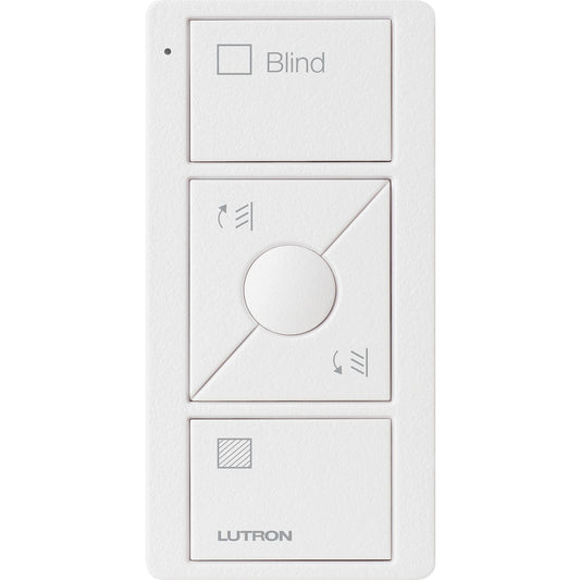 Lutron 3-Button with Raise/Lower and Preset, Pico Smart Remote, with Shade Icons and Text ("Blind") - Biscuit