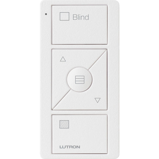 Lutron Original 3-Button Pico Smart Remote with Raise/Lower and Preset, Shade Icons/Text ("Blind") for Horizontal Sheers, PJ2-3BRL-TSW-S09, Snow White