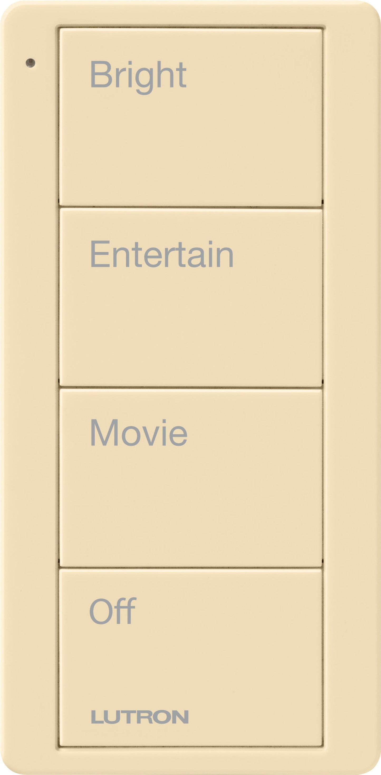 Lutron Pico 4 Button Scene Keypad (Family Room Text) | PJ2-4B-GXX-P01