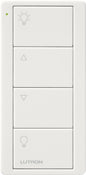 Product Display Visual of the SKU: PJ2-4B-GWH-L01 for Marketing of theLutron Pico 4 Button Wireless Control (Zone Control, Light Icon) | PJ2-4B-GXX-L01