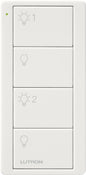 Product Display Visual of the SKU: PJ2-4B-WH-L21P for Marketing of theLutron Pico Smart Remote, 4-Button 2-Group Control (Light Icons) | PJ2-4B-XX-L21P