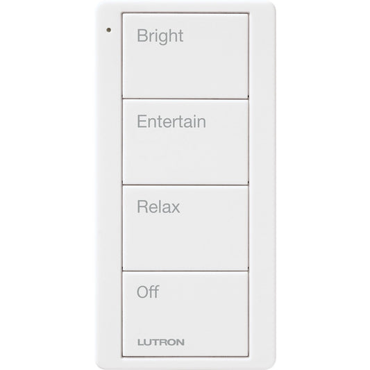 Pico Wireless Control, 4-button, 434 MHz, scene control of lights, any room engraving, in white