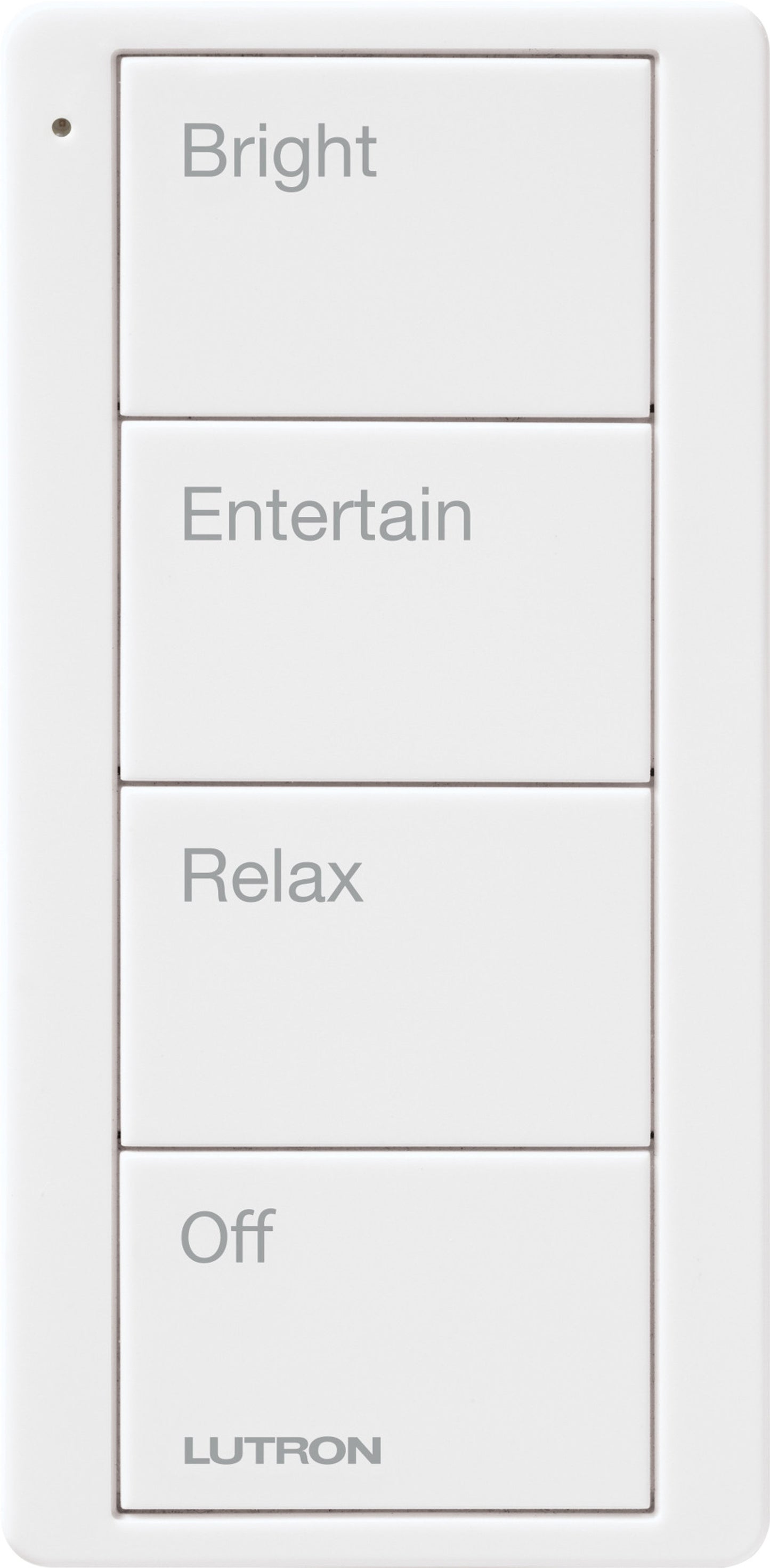 Lutron Pico 4 Button Scene Keypad (Any Room Text) | PJ2-4B-GXX-P03