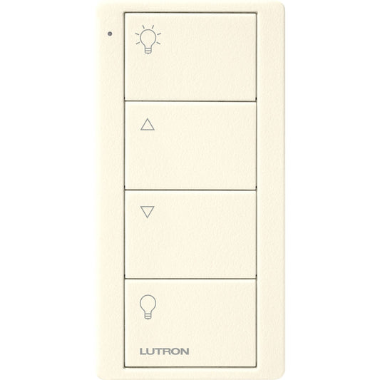 Pico Wireless Control, 4-button, 434 MHz, zone control of lights, standard engraving, in biscuit