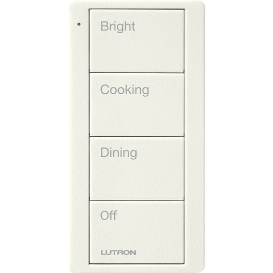 Pico Wireless Control, 4-button, 434 MHz, scene control of lights, kitchen engraving, in biscuit
