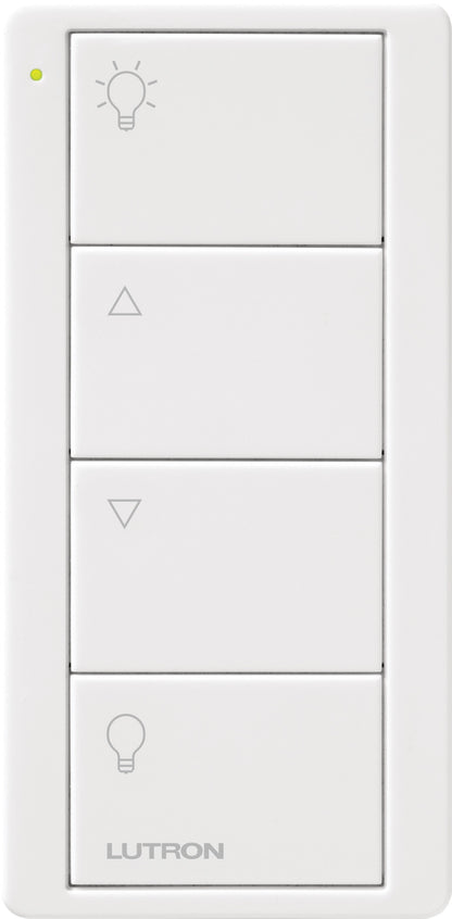Product Display Visual of the SKU: PJ2-4B-WH-L01P for Marketing of theLutron Pico Smart Remote, 4-Button Zone Control (Light Icons) | PJ2-4B-XX-L01P
