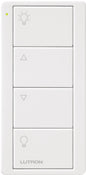 Product Display Visual of the SKU: PJ2-4B-WH-L01P for Marketing of theLutron Pico Smart Remote, 4-Button Zone Control (Light Icons) | PJ2-4B-XX-L01P