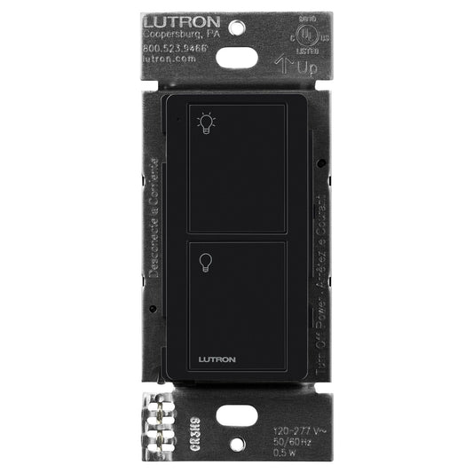 Lutron 2-Button Pico Line-Powered Wireless Control, 120-277V Line Voltage, with Light Icons, PJL-2B-GBL-L01, Black
