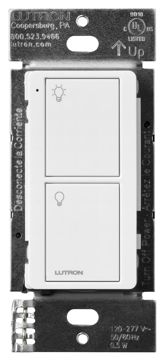 Product Display Visual of the SKU: PJL-2B-GWH-L01 for Marketing of theLutron Pico Line-Powered Wireless Control, 2-Button, 120-277V | PJL-2B-XX-L01