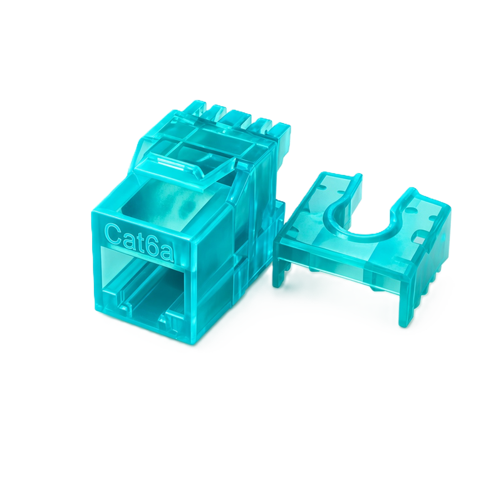 Grid POE-Jack POEJK-BU blue Port-Trace LED Cat6A keystone jack with termination cap, 25-pack